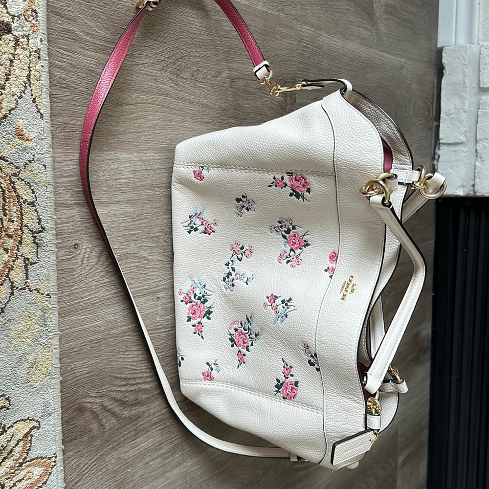 Coach Small Lexy Shoulder Bag with Cross Stitch Floral Print
